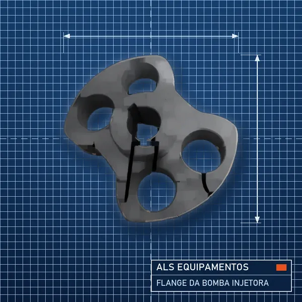 Flange da bomba injetora, código 804576, 809852